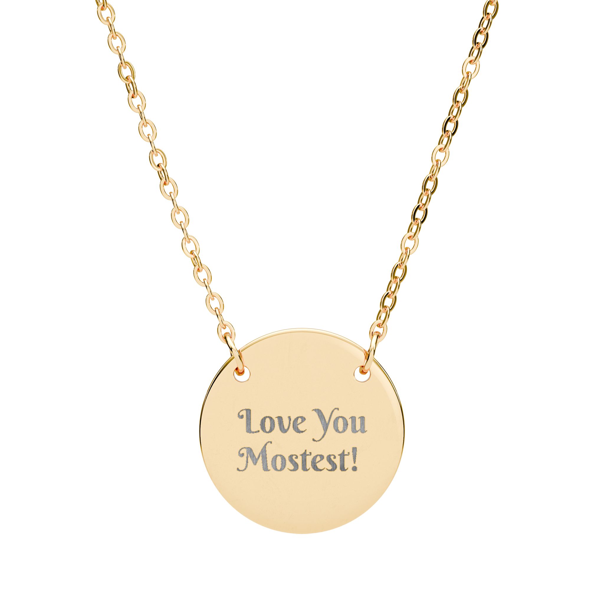 Engraved 'Love You Mostest' Circle Necklace — Personalized Sterling Pendant - Image 4