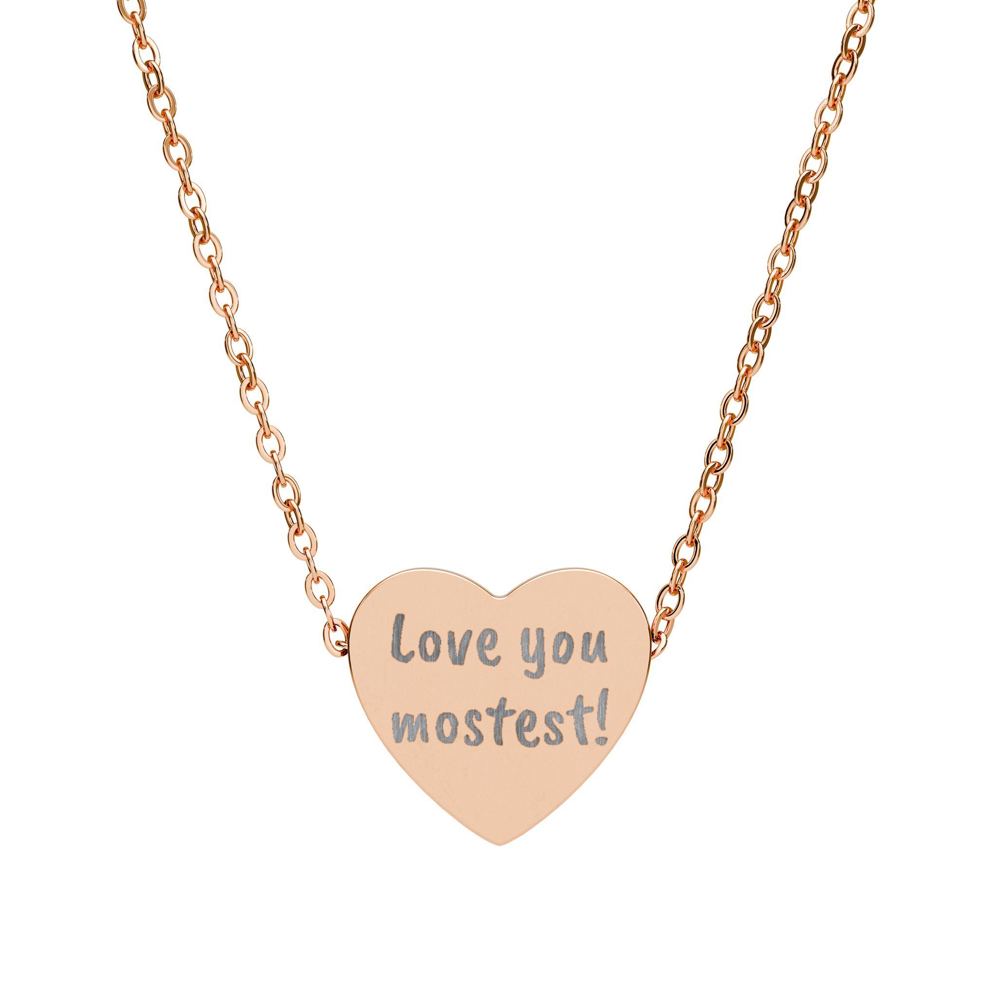 Engraved Heart Necklace — “Love You Mostest!” Personalized Pendant - Image 3