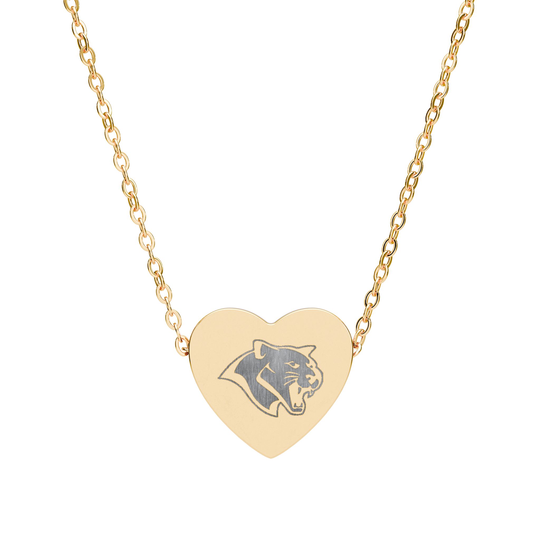 Engraved Heart Necklace with Cougar Motif — Personalized Animal Charm - Image 4