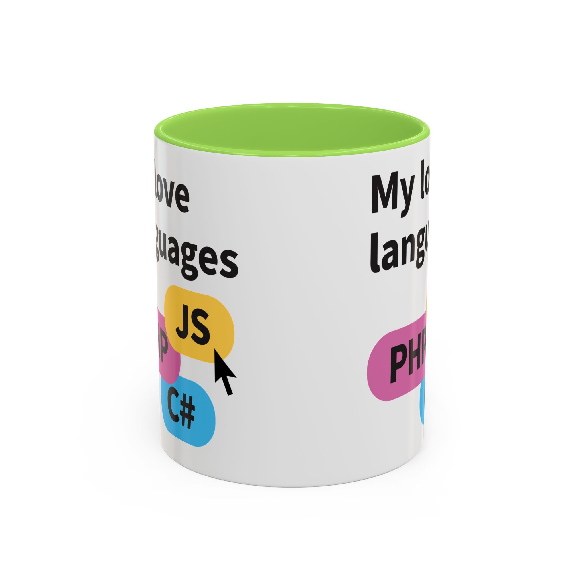 Programming Mug — “My Love Languages: PHP, JS, C#” Color Accent Coffee Cup (11oz, 15oz) - Image 21