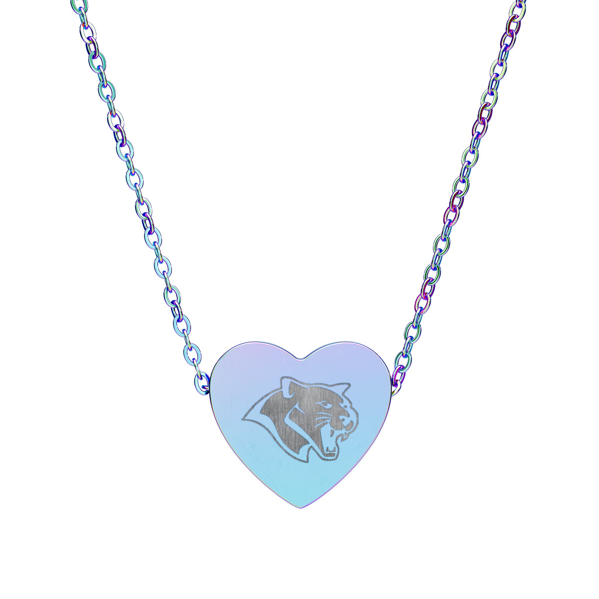 Engraved Heart Necklace with Cougar Motif — Personalized Animal Charm - Image 5