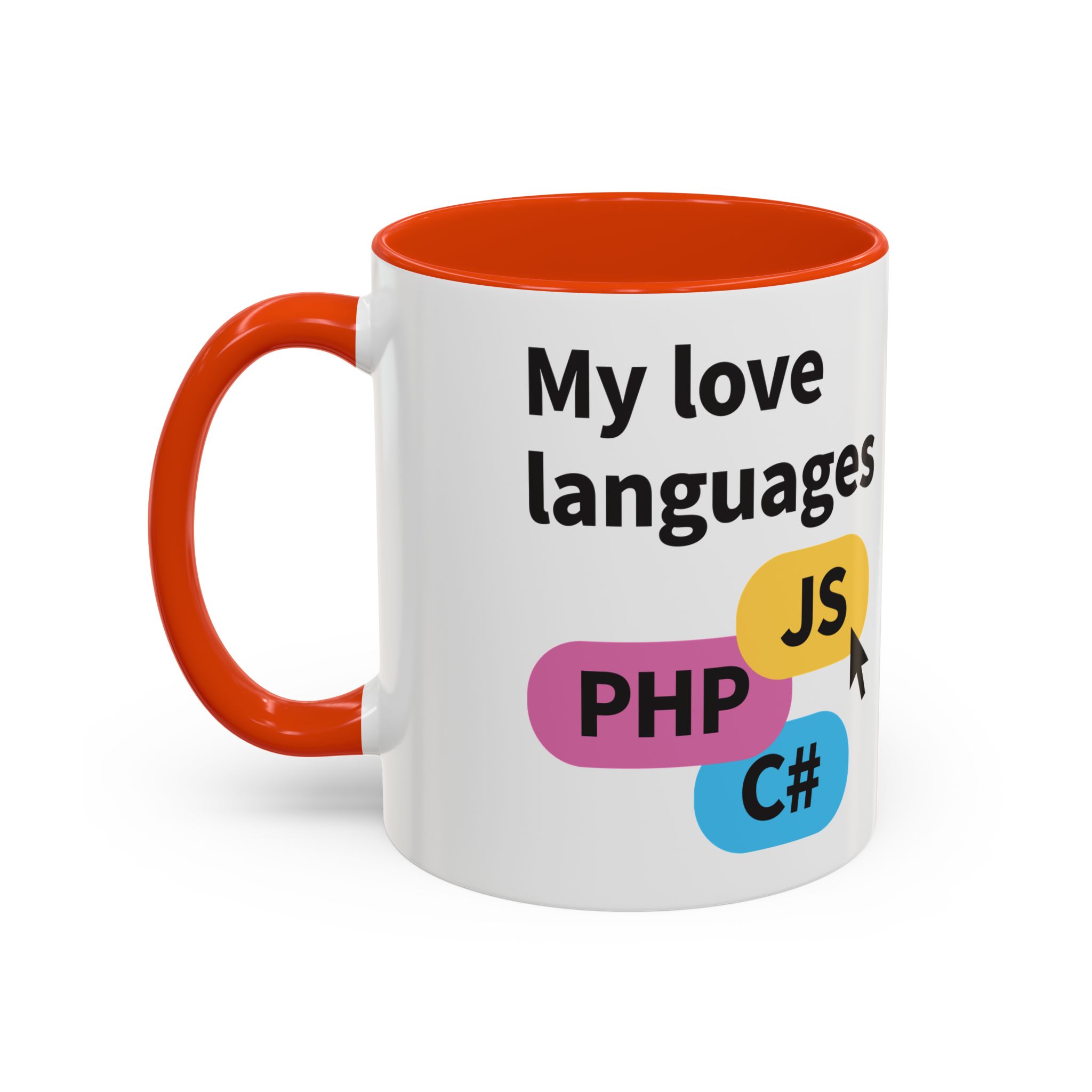 Programming Mug — “My Love Languages: PHP, JS, C#” Color Accent Coffee Cup (11oz, 15oz) - Image 28