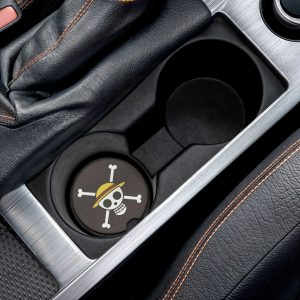 Skull & Crossbones Straw Hat Car Coaster — Soapstone Drink Holder