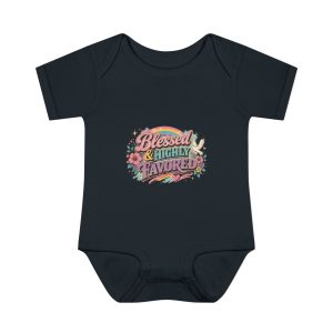 Baby Bodysuit "Blessed & Highly Favored" Floral Rainbow Infant Onesie